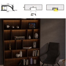 Προφίλ Αλουμινίου για Ράφια 2.5m για ταινία LED με Κάλυμμα 99ACC89CRBL